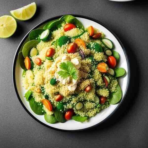Постный салат из кускуса и овощей